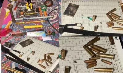 suspected arms making tools seized  one held in tripura