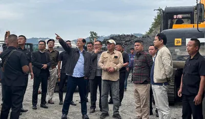 nagaland cm neiphiu rio inspects road repair works on nh in kohima