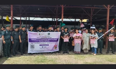 manipur  massive anti drug rally held in khomidok on international day against drug abuse