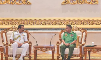 myanmar military chief meets indian navy admiral in first overseas engagement