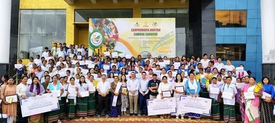 arunachal  namsai  chongkham awarded for excellence at sampoornata abhiyan