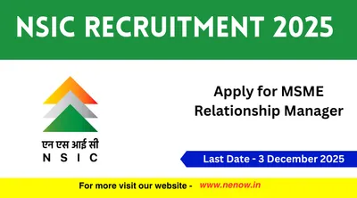 nsic recruitment 2025   apply for msme relationship manager