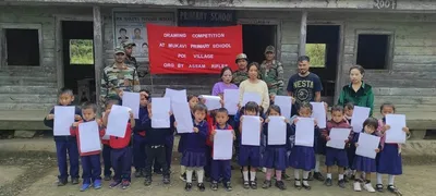 manipur  violence torn children receive educational aid in churachandpur