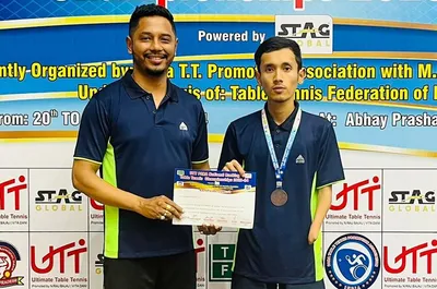 assam  dibrugarh boy clinches bronze in national para table tennis tournament