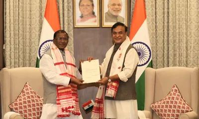 assam  himanta biswa sarma resigns  hands over resignation to governor