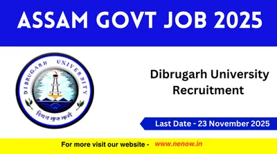 assam govt job 2025   dibrugarh university recruitment