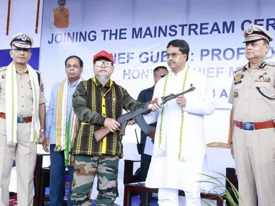 tripura now free from insurgency as 584 cadres from nlft  attf surrender  cm