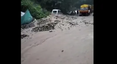 heavy rains batter sikkim  flash floods and landslides block major road links
