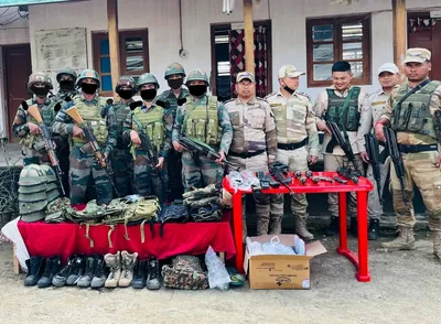 indian army recovers weapons and drugs from an abandoned militants’ camp in manipur