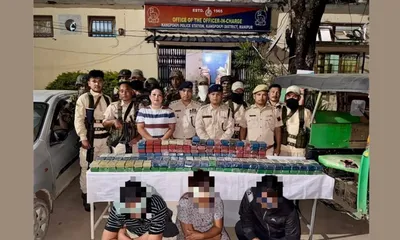 three arrested  9 8 kg of brown sugar seized in manipur drug bust