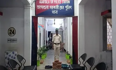 tripura  grp seizes 9 5 kg ganja at agartala railway station