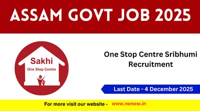 assam govt job 2025   one stop centre sribhumi recruitment