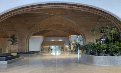 bamboo village vaults lend guwahati airport a distinct northeastern identity