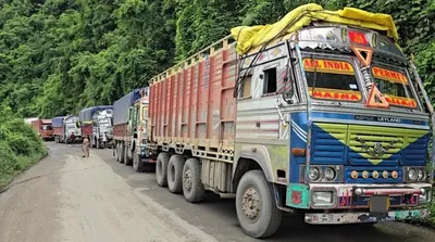 mizoram cut off as vehicle owners stage strike over deteriorating highway