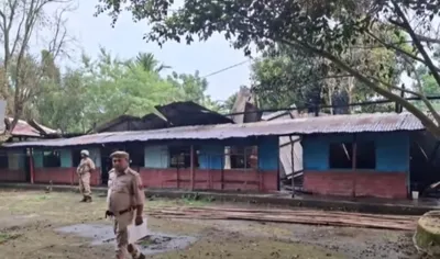 manipur  school set ablaze in jiribam