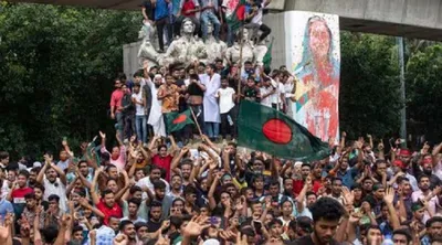 sheikh hasina arrives at hindon air base amid mayhem in dhaka