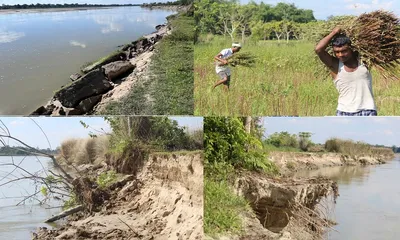 assam  dikrong river erosion returns in lakhimpur as neepco dam threatens farmlands