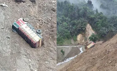 arunachal  tuting road restored after weeks of landslide blockage