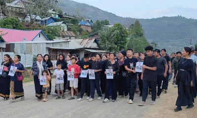 manipur  kuki civil society groups hold candlelight vigil for slain bsf constable