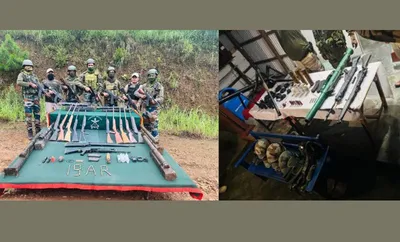 manipur  assam rifles recover huge cache of arms in kangpokpi