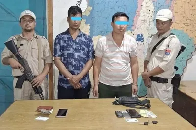 manipur  two pla and two kcp cadres arrested for extortion bid in imphal west