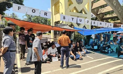 assam university students protest 50  fee hike  demand rollback