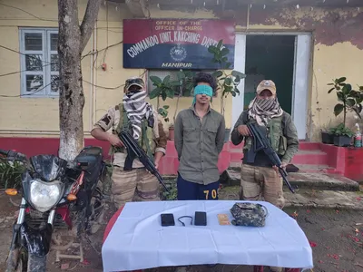 manipur  teenager allegedly linked to militant groups arrested with weapons