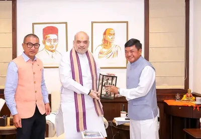 assam  ronghang meets shah  demands justice for karbi anglong