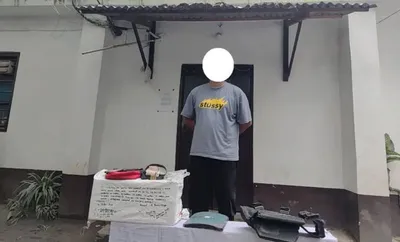 manipur  man held with arms and cough syrup bottles in imphal east