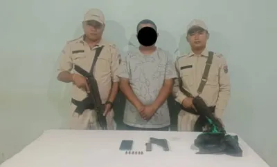 manipur  man arrested with illegal firearm in imphal west