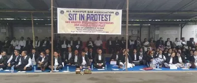 lawyers stage protest against ongoing ethnic violence in manipur