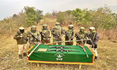 manipur  security forces seize weapons in kangpokpi