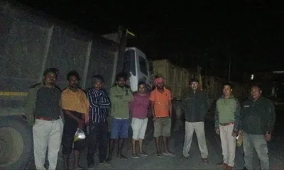 manipur  five arrested for illegal stone mining and transport near assam border