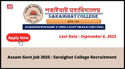 assam govt job 2025   saraighat college recruitment