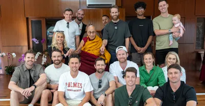 icc cricket world cup 2023  new zealand team meets dalai lama in dharamsala  photos   video inside