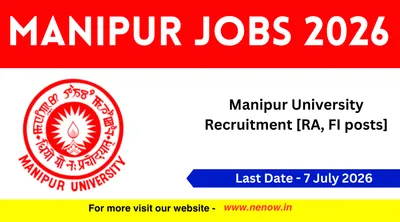 manipur jobs 2026   manipur university recruitment  ra  fi posts 