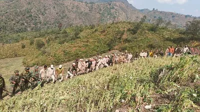 manipur  69 acres of poppy plantations destroyed across three districts