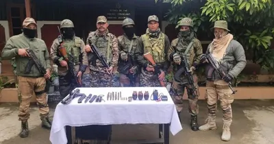 manipur police  crpf  and assam rifles recover illegal firearms