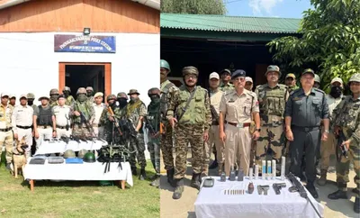manipur  weapons  and explosives seized in 36 hour search operations