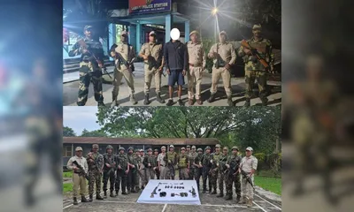 prepak cadre held  weapons seized in joint operation on manipur assam border