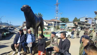 manipur  statue of endangered tangkhul naga dog species unveiled