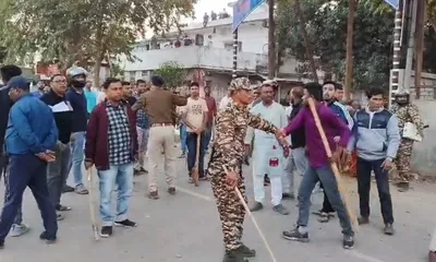 tripura  bjp factions clash in kailashahar  police fire blank rounds to control violence