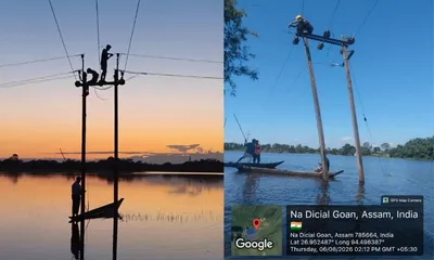 assam power department intensifies electricity restoration in four flood hit districts