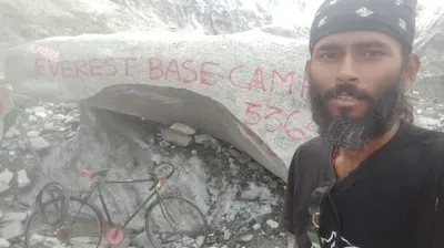 tripura man scripts history by becoming third cyclist from india to reach everest base camp