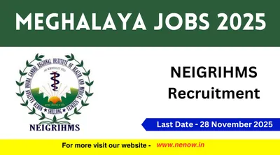 meghalaya jobs 2025   neigrihms recruitment