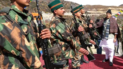 arunachal  defence minister rajnath singh visits forward posts  reviews defence preparedness on lac