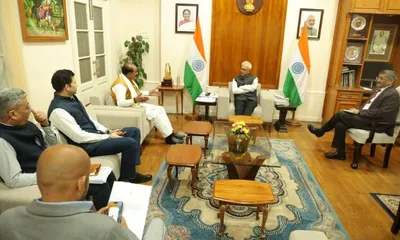 union minister ajay tamta meets manipur governor to review nhidcl road projects