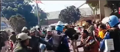 manipur unrest  protesters scuffle with security forces in imphal