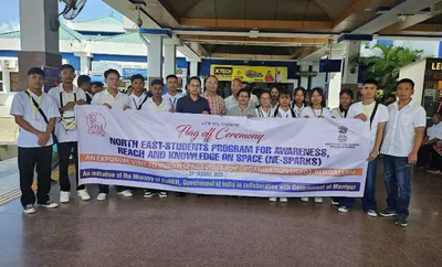 manipur students depart for isro bengaluru under ne sparks 2025 program