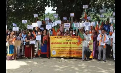 mizoram  bjp stages protest in chakma council area over power bill hike  poor roads